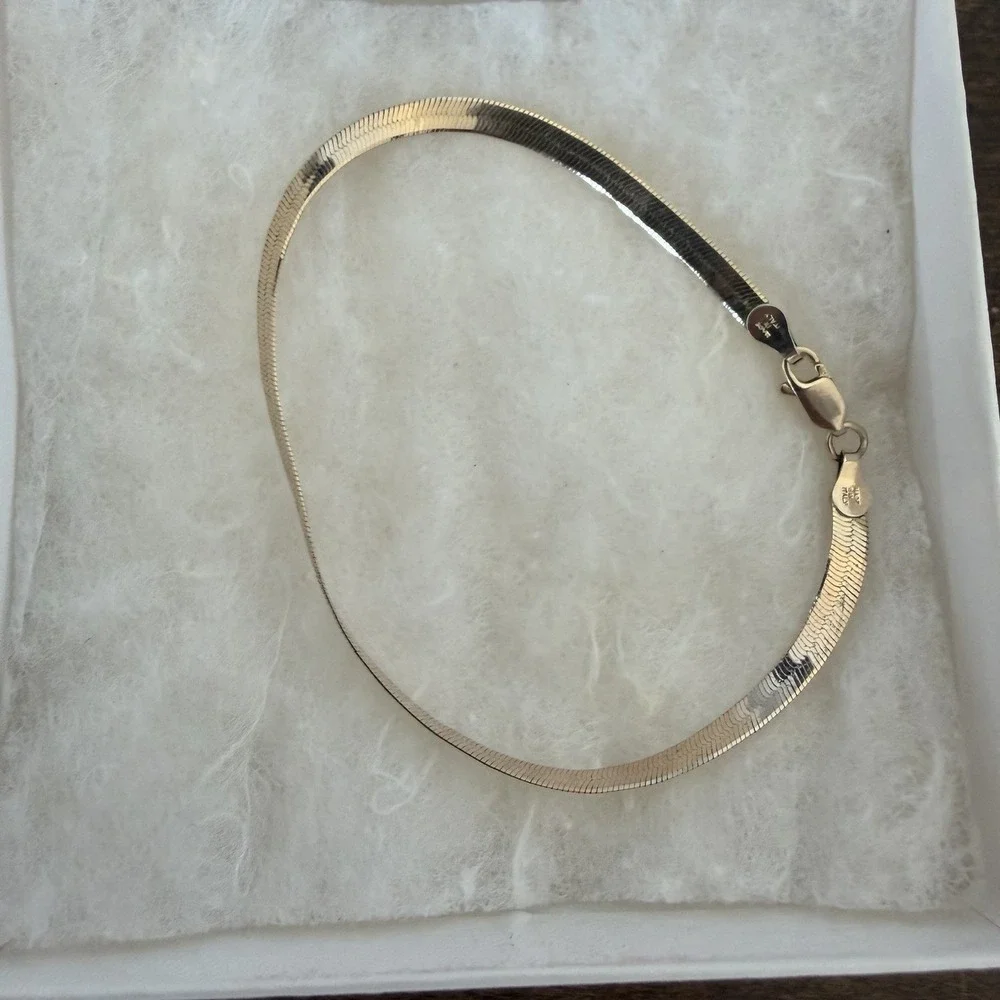 Italy 925 Milor Sterling Silver Herringbone Bracelet 7.5